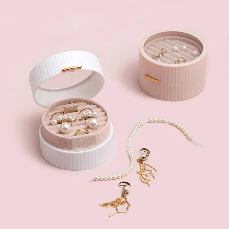 

Simple Slight Macaron Jewelry Box Portable Storage Organizer Earring Hairpin Ring Holder Necklace Women Travel Jewelry Display