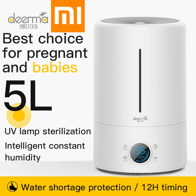 Günstig Neueste Xiaomi Deerma 5L Luftbefeuchter Touch Version Smart Konstante feuchte UV LED 12H Timing Ruhig Luft Reinigung für luft