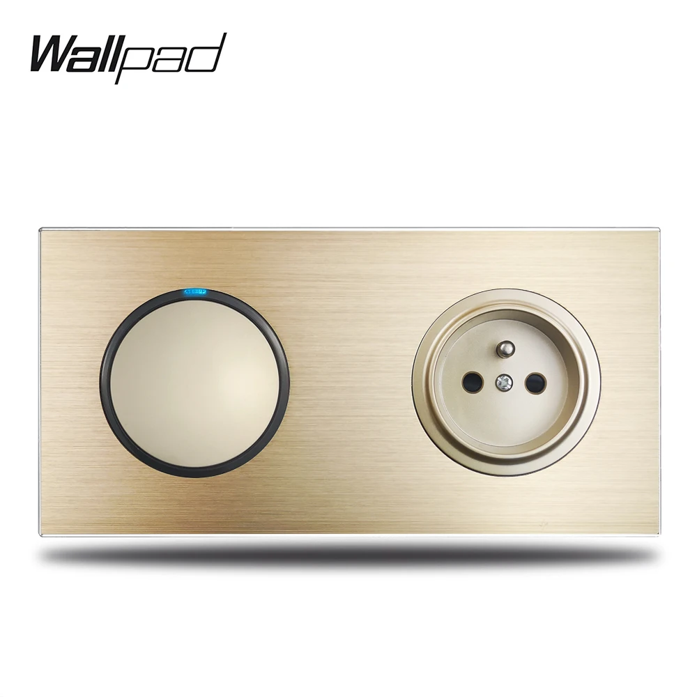 Настенный высветильник ель Wallpad L6 золотой 1 клавиша синий светодиодный индикатор