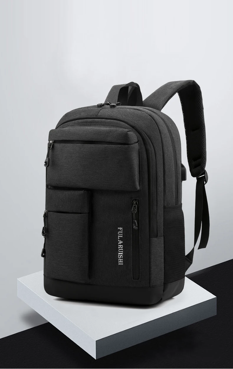 Высококачественный мужской рюкзак для ноутбука, черный рюкзак для путешествий, школьные сумки для мальчиков-подростков, Mochila