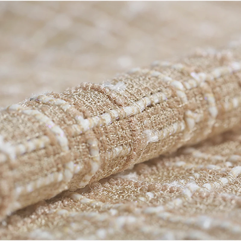 

2019 linen woolen weaving soft tweed fabric for coat christmas tissus au metre telas bazin riche getzner tissu tecido tela DIY