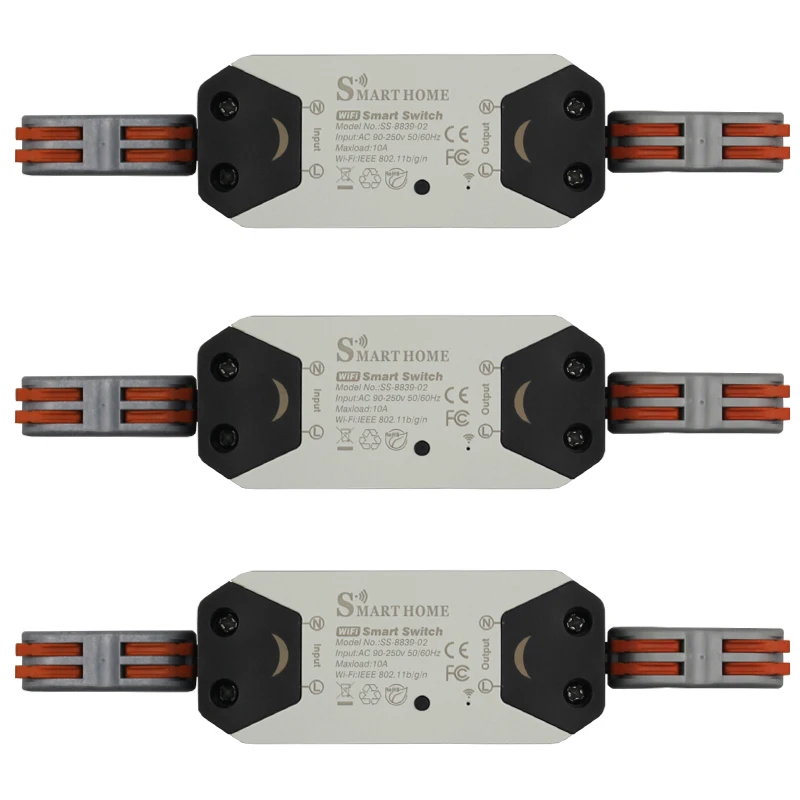 3 pieces AC110V-240V WiFi умный Светильник Универсальный таймер выключателя беспроводной пульт дистанционного управления работает с Alexa Google Home умный дом - Цвет: 3 pieces