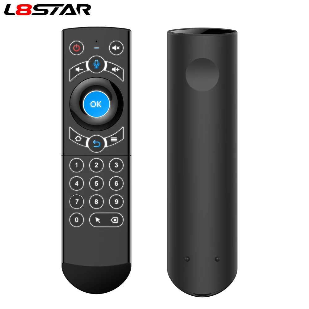 

L8star Air Mouse Backlight Gyroscope smart remote control Google Voice search Microphone 2.4G Wireless air mouse for Android tv