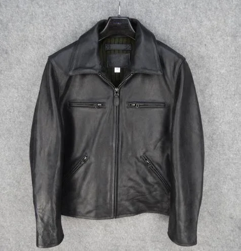 Gratis Verzending. classic Heren Lederen Jas. lederen Motor Jas. man Koeienhuid Kwaliteit Kleding, Gloednieuwe Vintage Warme Jassen Gratis Verzending. classic Heren Lederen Jas. lederen Motor Jas. man Koeienhuid Kwaliteit Kleding, Gloednieuwe Vintage Warme Jassen