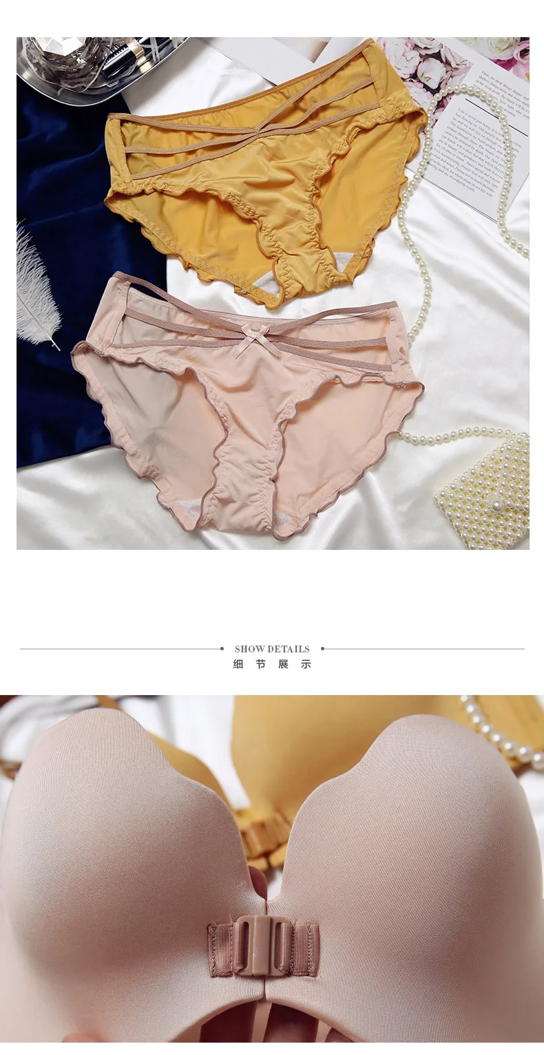 Нескользящее сексуальное нижнее белье с пуговицами спереди, половина чашки, гладкая маленькая грудь, собранная на поддержки, бюстгальтер для девочек, костюм, средний-тонкий