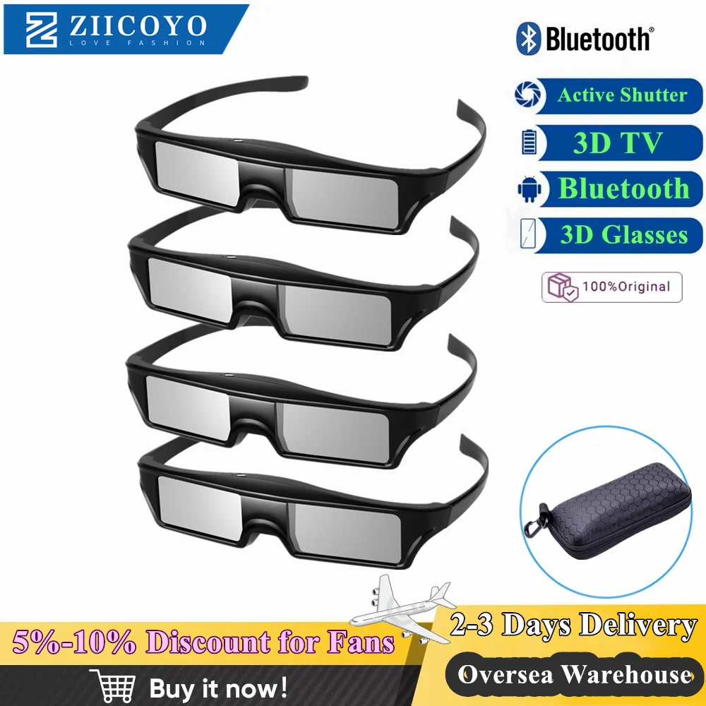 4pcs Bluetooth Active Shutter 3D glasses for Samsung SSG-5100GB Replacement Sony Panasonic TV Epson RF Glasses ELPGS03 | Электроника