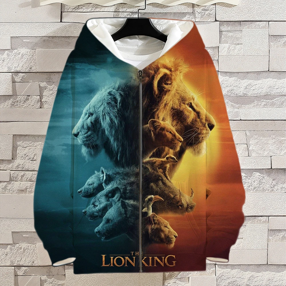 Autumn Men's Fashion Casual Hoodie 3D Printed Animal Lion King