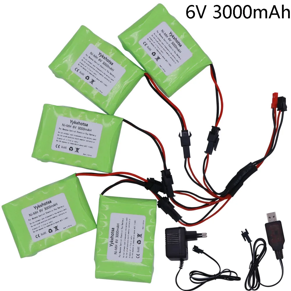 6V 3000mAh AA batterie et chargeur pour RC voitures Robots réservoirs pistolet bateaux 6v NiMH batterie Aa 2400mah 6V batterie