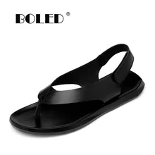 Высококачественная кожаная Летняя обувь; мужские пляжные сандалии; Уличная обувь; мужская повседневная обувь; Вьетнамки; Мужская обувь; большие размеры