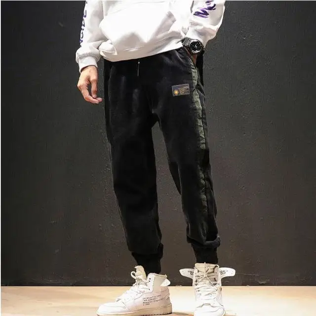 Nueva llegada moda Haz cerrado los pies PANA pantalones hombres cintura elstica; повседневные Панталоны; pantalon homme; 3 цвета; tamao - Цвет: Черный