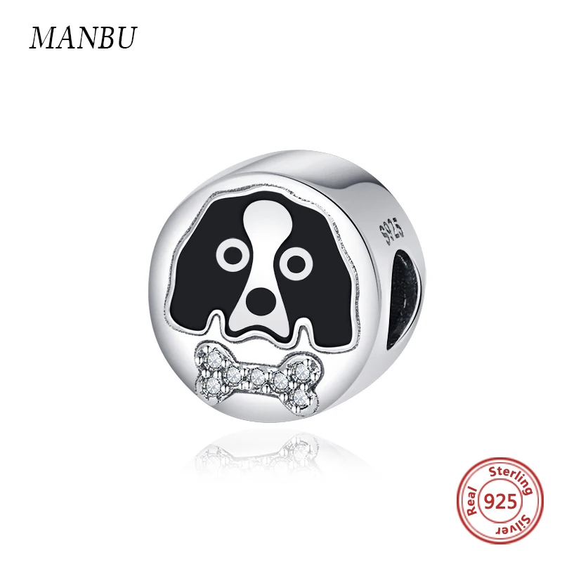 Fit pandora, подвески, серебро, 925,, собака и собака, кость, бусины, браслет, аксессуары, модное ювелирное изделие, подарок для женщин