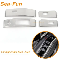 Bouton de levage de fenêtre pour Toyota Highlander 2020 2021 2022, cadre de protection, accessoires d'intérieur chromés 