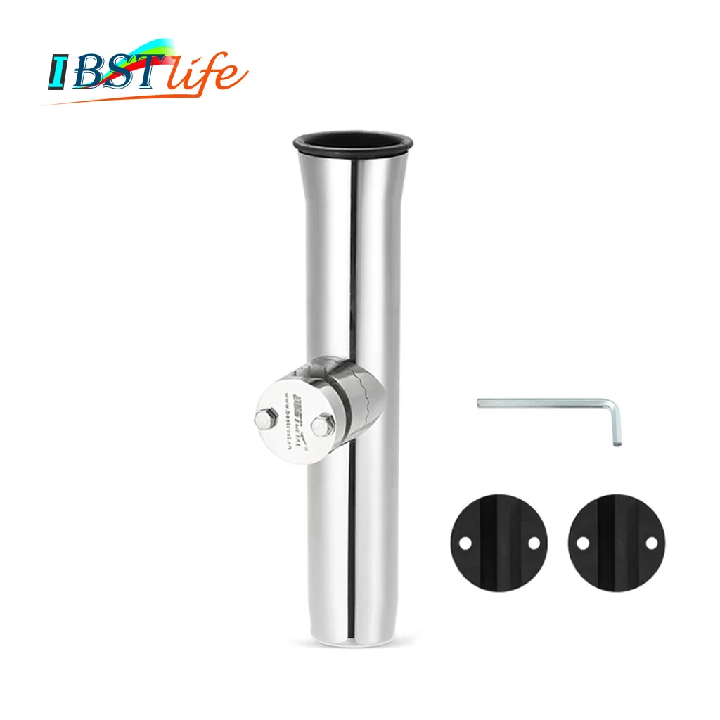 Rail Mount stainless steel 316 fishing rod holder rack pole bracket support with clamp on 19 to 32mm marine boat hardware | Обустройство