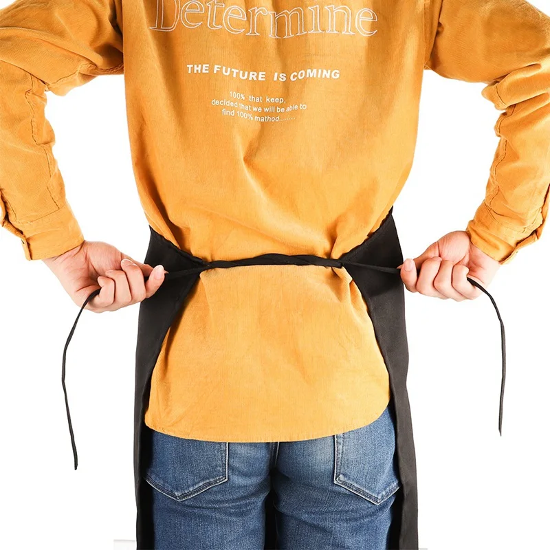 2pcs/set One Black And One Red Adjustable Bib Apron Dress Men Women Kitchen Restaurant Chef Classic Cooking