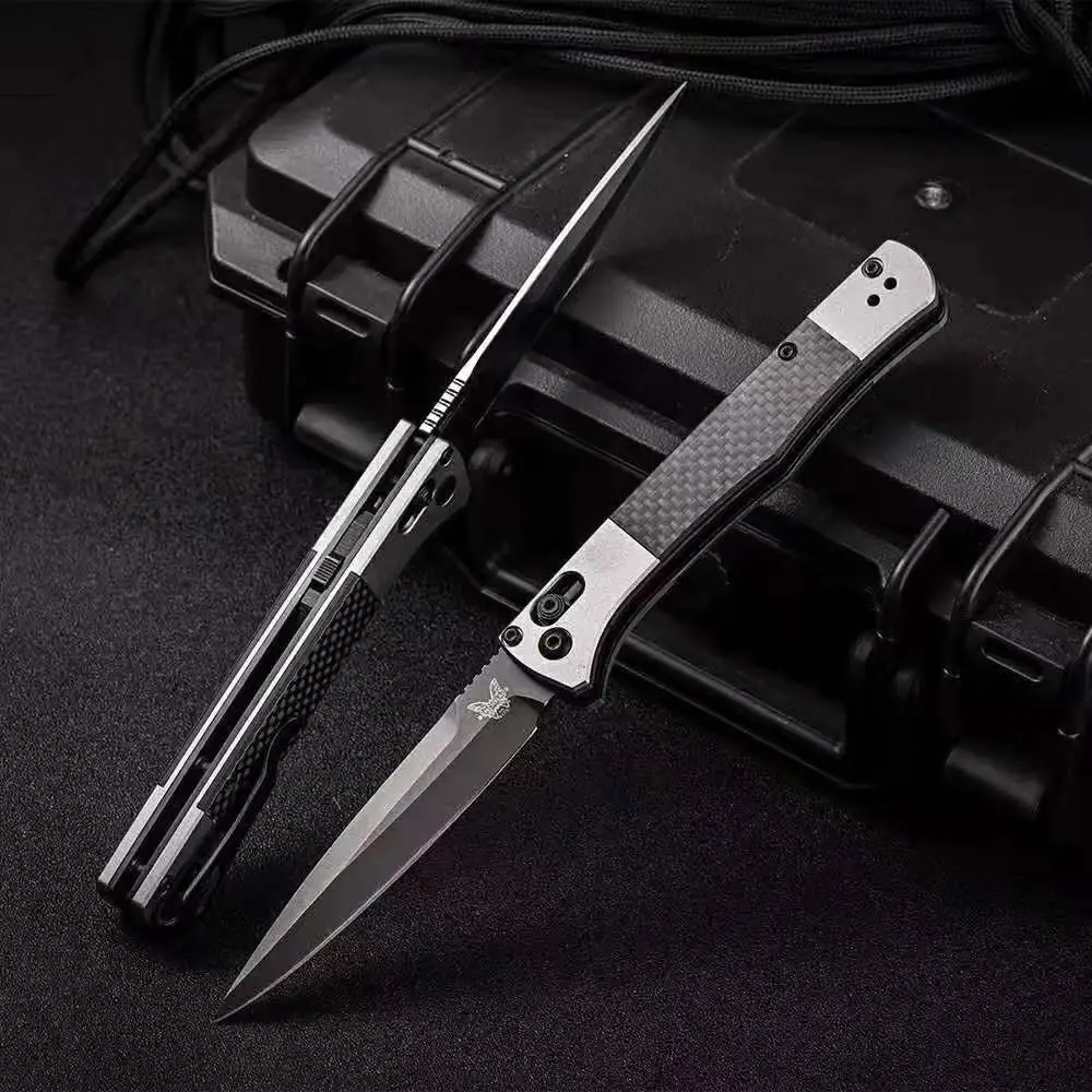 BENCHMADE268 Camping Knife Italian Mafia 4170BK Side Jump Automatic Multi-functional Folding Outdoor Knife Survival Safety Defense Pocket Knives EDC Tool