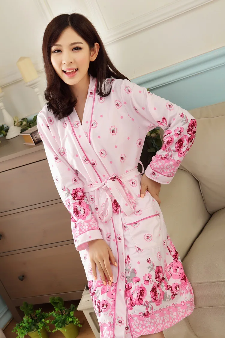 Night Robe Sleepwear Dress Two-Piece SetAutumn And Summer Cartoon Long-Sleeve Pajamas Strap Nightdress Tracksuit Nightgown