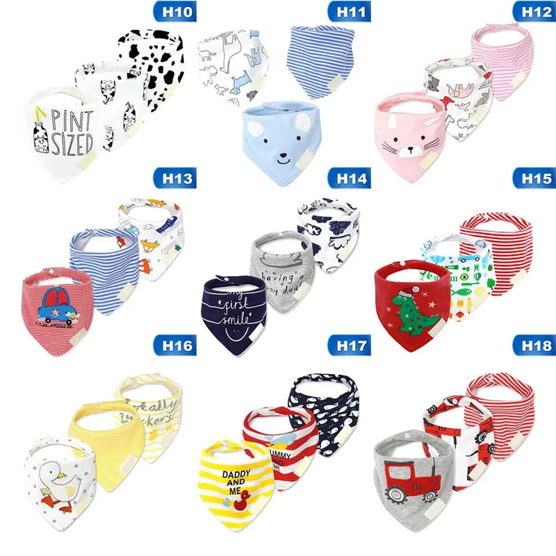 3 шт./лот хлопоковый для новорожденных малышей Bibs Одежда высшего качества для мальчиков, полотенце для девочек мультяшная бандана слюнявчик Нагрудник слюнявчик для младенца Полотенца