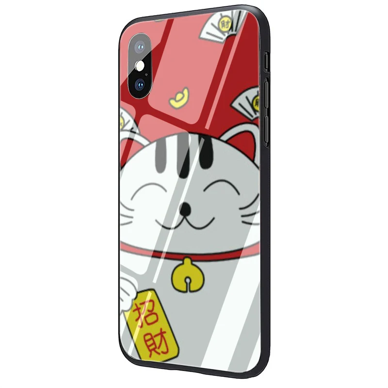 Милый счастливый кот закаленное стекло чехол для телефона чехол для iPhone 5 5S SE 6 6S 7 8 plus X XS XR 11 pro Max - Цвет: G5