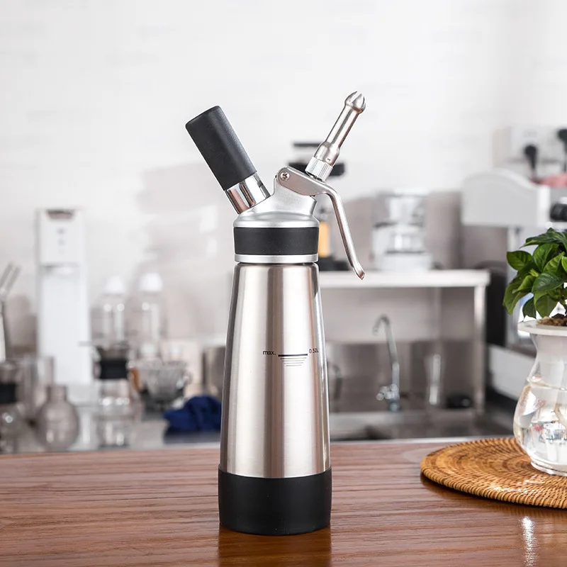 Butter foamer Butter foaming gun mounted flower gun gas tank foaming gun smoking ice cream - Цвет: stainless steel500ml