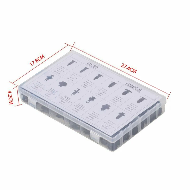 

Assortment Rivet clip With box Trucks Caravans 192pcs 12 Sizes Plastic
