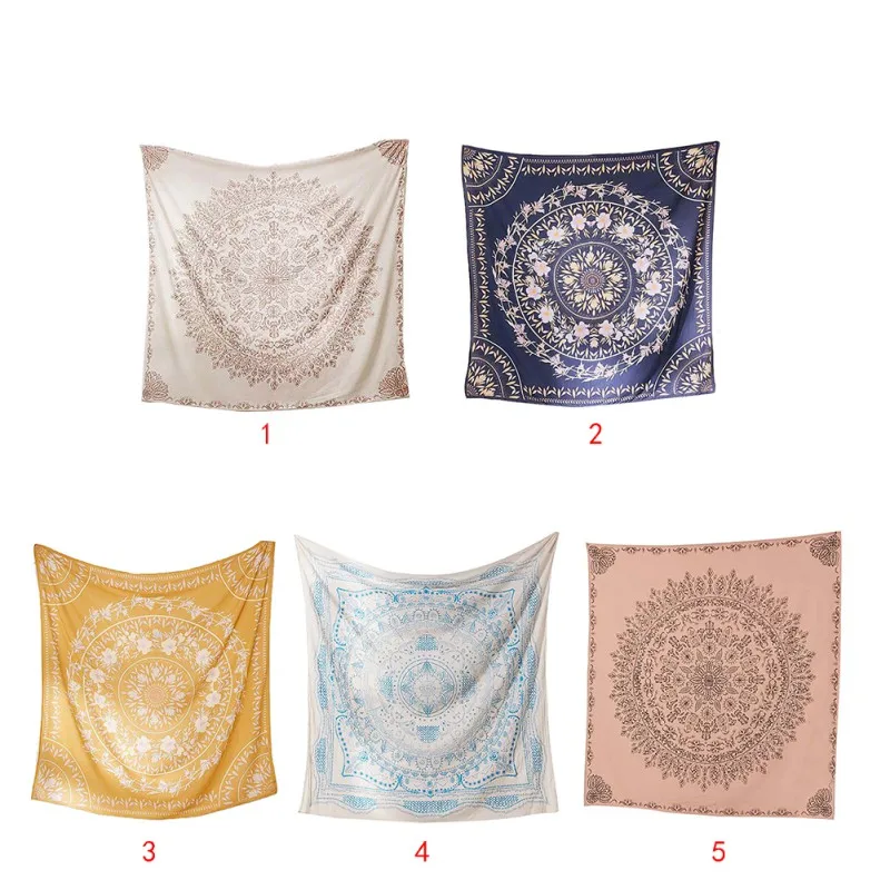 PColorful Mandala Theme Bedspread Picnic Towels Fabric Hanging Tapestry Mat Polyester P Blanket Wall Beach