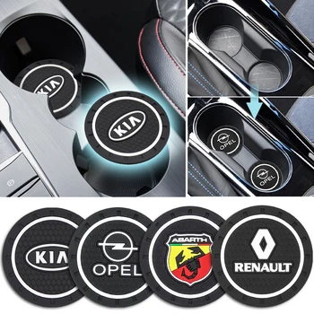 

1pcs Silicone car water coaster groove anti-skid pad car decoration supplies Abarth Opel Kia Renault Alfa Romeo Subaru Lada SEAT