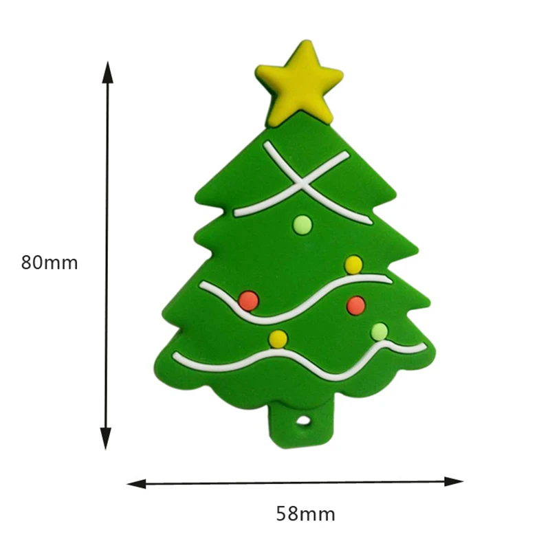 1 шт. Санта Клаус Снежинка Рождественская елка, силиконовая Силиконовый грызунок бусина уход за зубами для младенцев Жевательные Детская Игрушка прорезыватель