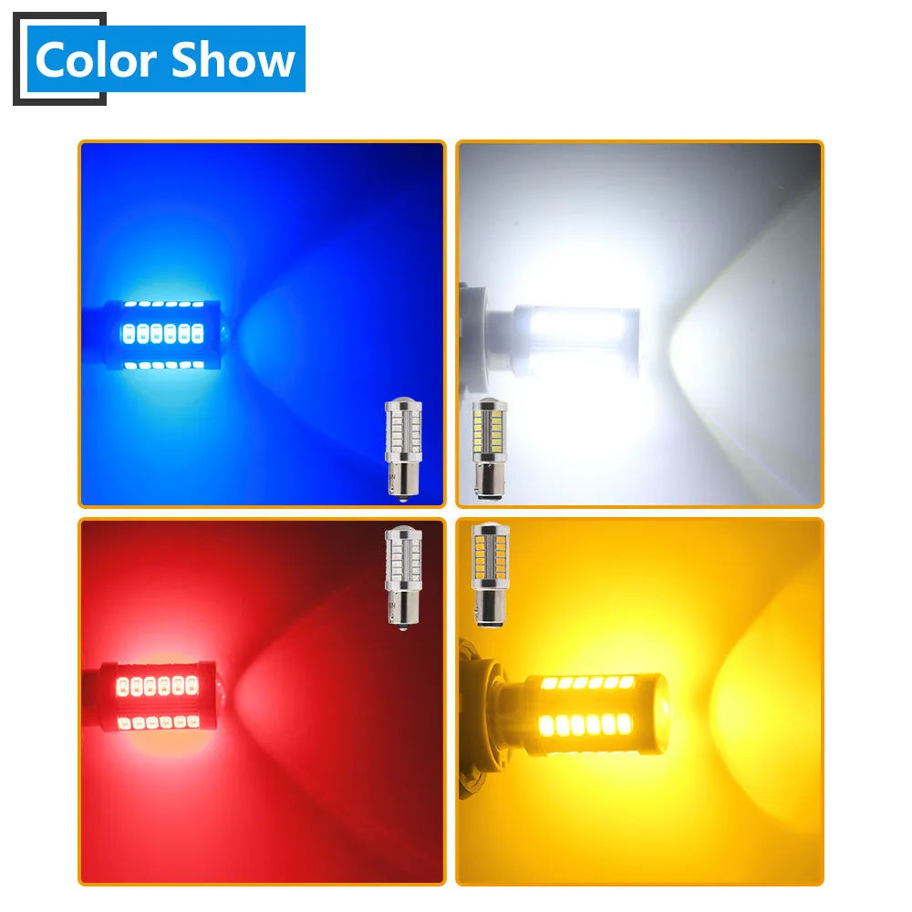 12V DC 5730 33 SMD 1156 BA15S p21w 1157 BAY15D p21/5w T20 3157 T25 7443 Car Led Turn Tail Signal Light White Red Amber Blue 2PCS led lights led car lights