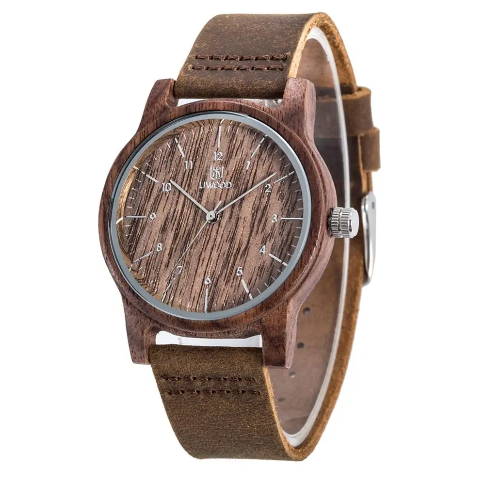 

Fashion Quartz Wood Grain Wrist Watch Round Clock Dial Automatic Waterproof Sport Man Watch