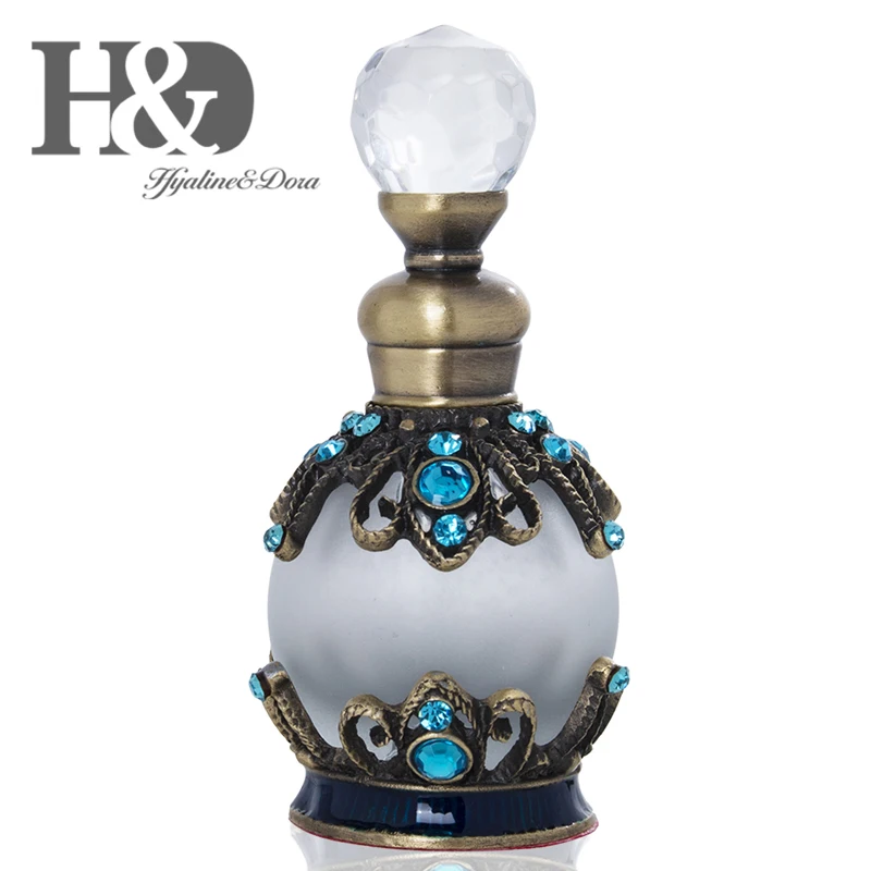 H& D, 3 цвета, 15 мл, ручная работа, Ретро стиль, многоразовый флакон для духов, Пустой Стеклянный матовый контейнер для духов, домашний Свадебный декор, Рождественский подарок - Цвет: Color 3