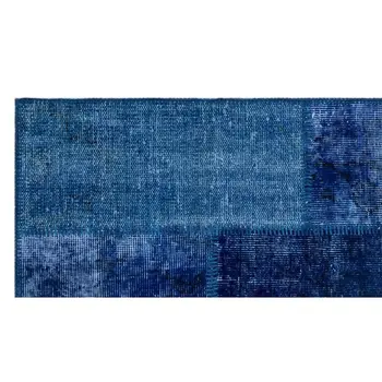 

Handmade Blue Vintage Overdyed Patchwork Area Rug 080x150 Cm-2'7''X4'11''