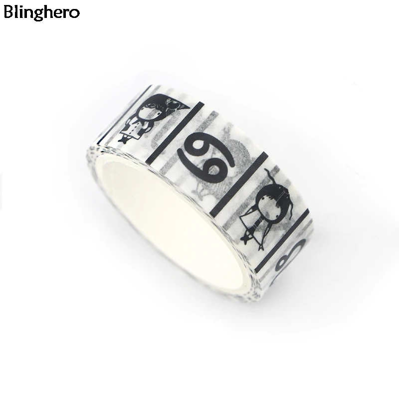 Blinghero 15 мм X 5 м 12 созвездий васи лента мультфильм маскирующая лента крутая клейкая лента Модные переводные наклейки детские подарки BH0272