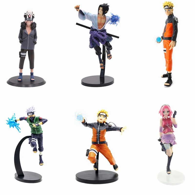 

Anime Naruto Figurine Uchiha Sasuke Figure Kakashi Haruno Sakura Uzumaki Naruto action figure models toys doll gifts for kids