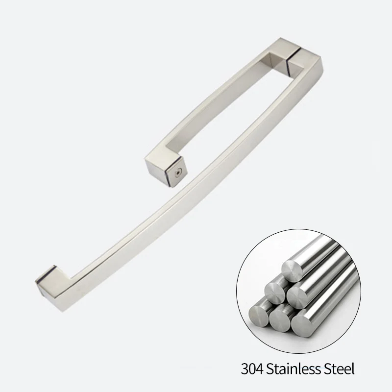 

2pcs/lot 304 Stainless Steel Shower Enclosures Antirust Screen Glass Door Knob Handle High Strength Gasket For Bathroom Cabin