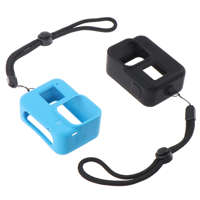 Силиконовый чехол для GoPro Hero 8 черная/синяя Защитная пленка объектива защитный Go