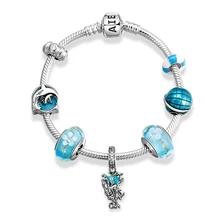 925 пробы серебряный шарм сверкающая подводная лодка тропическая рыба кулон из бисера браслеты diy для моды из муранского стекла с изображением цветка ювелирные изделия