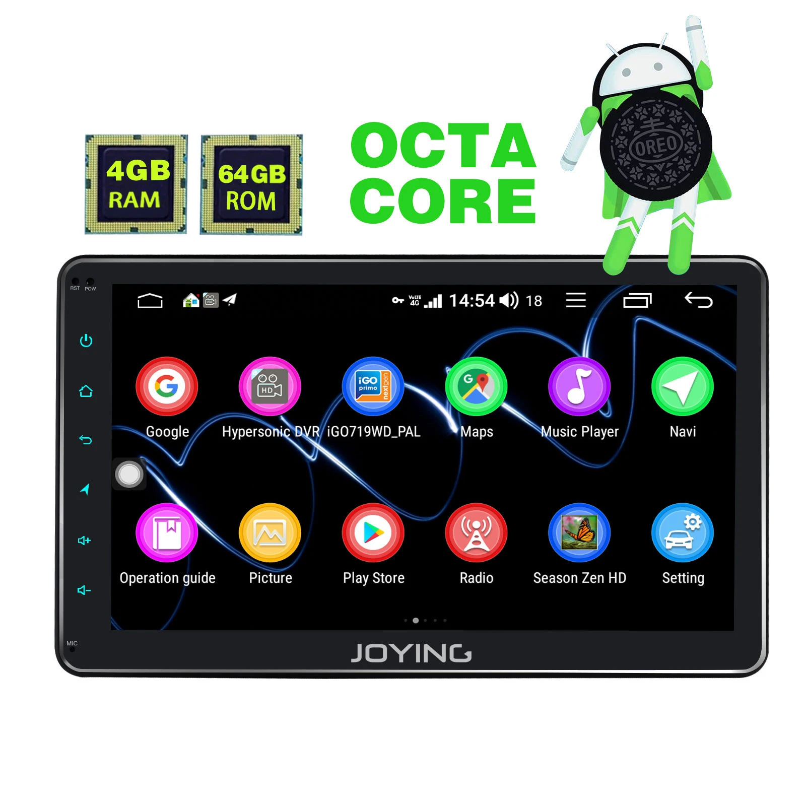 JOYING single din 10.1inch IPS universal car radio Android 8.1 Octa Core 4GB RAM 64GB ROM Support 4G 1280*720 GPS tape recoder JOYING single din 10.1inch IPS universal car radio Android 8.1 Octa Core 4GB RAM 64GB ROM Support 4G 1280*720 GPS tape recoder
