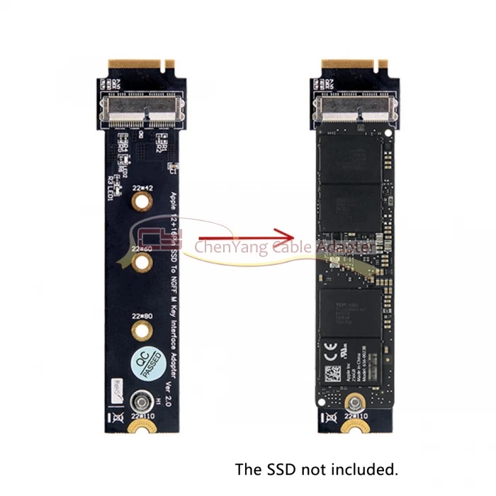 12+ 16Pin SSD для NVME M.2 NGFF M-Key для 2013 Macbook SSD