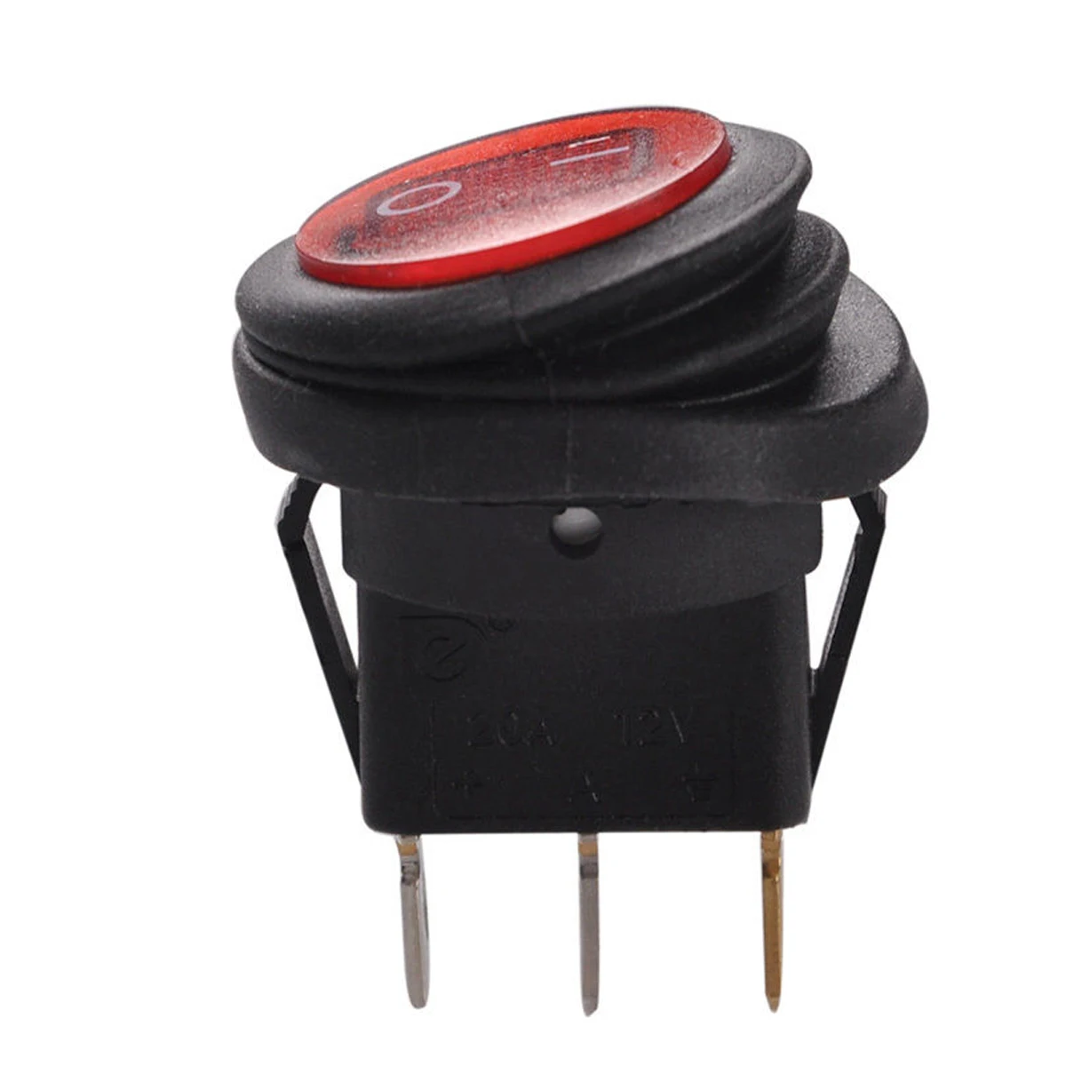 

3 pin terminals 12V 20A Universal LED illuminated Car button lights ON/OFF Round Rocker Switch