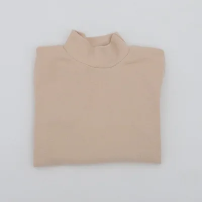 VIDMID/футболки с длинными рукавами для мальчиков и девочек; Одежда для мальчиков; топы с высоким воротником; однотонная повседневная одежда для девочек; футболки; 4133 01