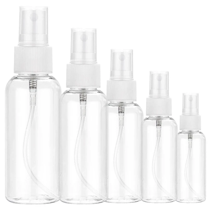 20 stücke Nachfüllbar Kunststoff Spray Flaschen Leere Container 10ml 30ml  50ml 60ml 100ml Tragbare Kleine transparente Flasche - AliExpress