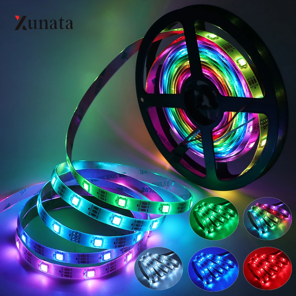#cheap DC5V WS2812B RGB LED Strip Light Individually Addressable RGB Full Color Pixel Strip Waterproof LED Tape Flexible LED Ribbon