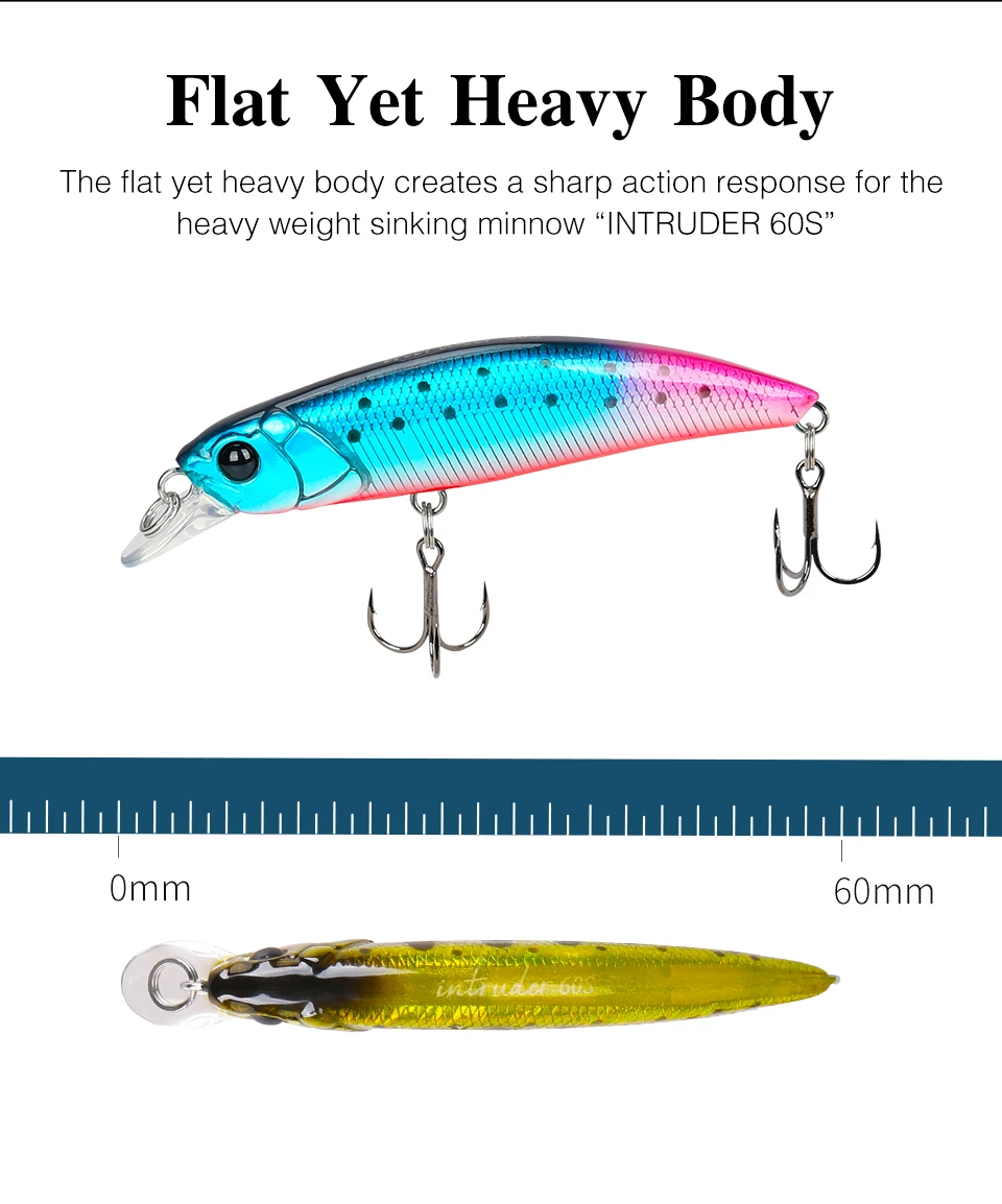 TSURINOYA 60S Sinking Minnow Angelköder 60 mm 6,5 g Reichweite 0,4–0,8 m künstliche harte Köder Forelle Hecht Bass Stream Jerkbait Wobbler – Detail 15