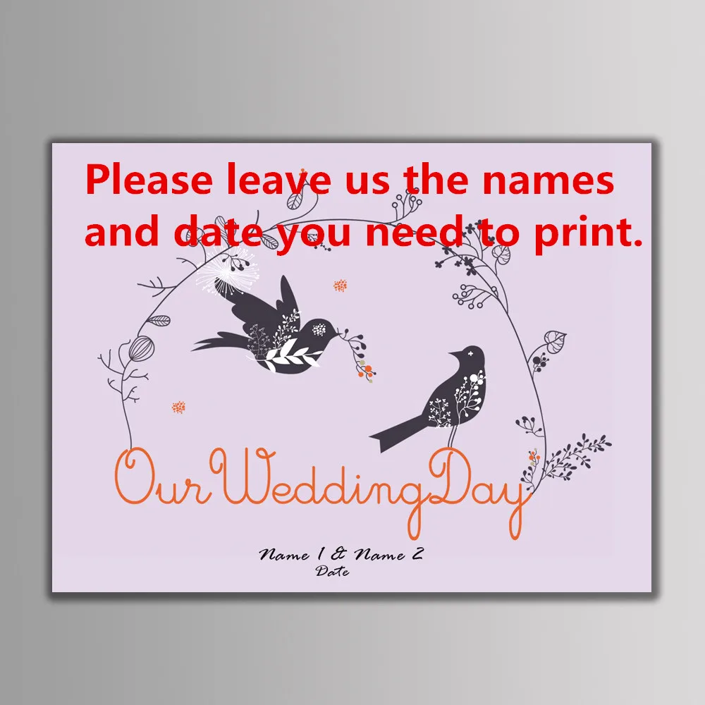 Свадебный Гость книга персонализированные подарки на свадьбу для гостей Lovebird дерево с отпечатками пальцев живопись вечерние украшения Livre D'or Mariage