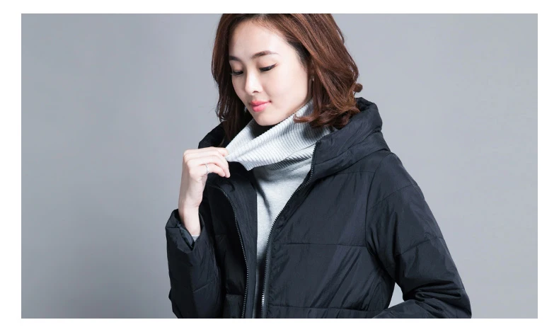 Tide Autumn And Winter Women Cotton New Slim Hooded Coats Casual Cotton Pockets Jacket Fashion Thicken Parkas Women