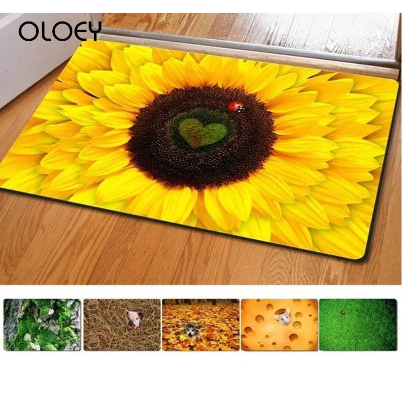 40 * 60cm Sunflower Goose Down Door Mat Non-slip Soft Carpet Kitchen Living Room Floor Home Bedroom Decorative .. | Дом и сад