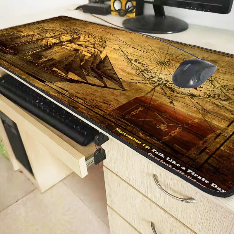 XGZ пиратский корабль большой игровой замок мыши край коврик для мыши для ноутбука компьютерная клавиатура Коврик Настольный коврик для Dota 2 Забавный коврик для мыши XXL