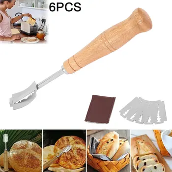 

Bread Cutters Tools Bakery Scraper Bread Knife/Slicer/Cutter Dough Breads Scoring Lame with Blades and Cover Baking Pastry Tools