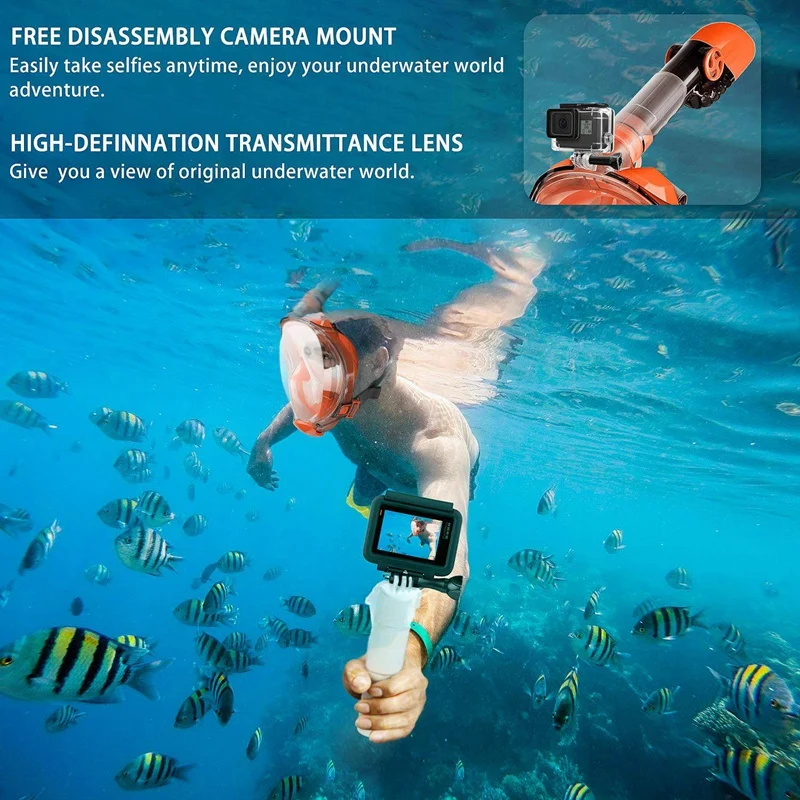 Seaview 180 ° маска для всего лица маска для подводного плавания со съемным креплением для камеры сухой Топ Набор анти-туман Анти-утечки маска для дайвинга