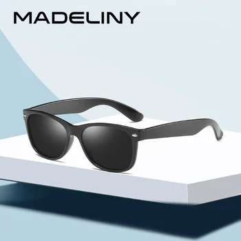 

MADELINY Men Polarized Sunglasses Classics Retro Rivet Polarized Sunglasses Men Women Driving Points Square Frame Glasses MA135